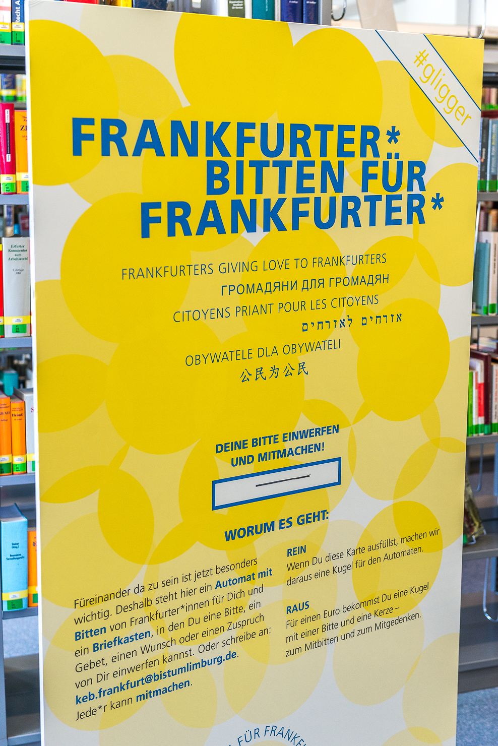 01.07.2020, Frankfurter bitten für Frankfurter, KEB, Katholische Erwachsenen Bildung Limburg, Stadtbücherei Frankfurt